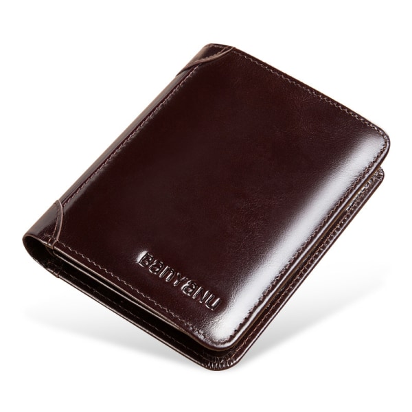 1 st för manliga plånböcker i äkta läder män plånbok Credit Business Coffee1
