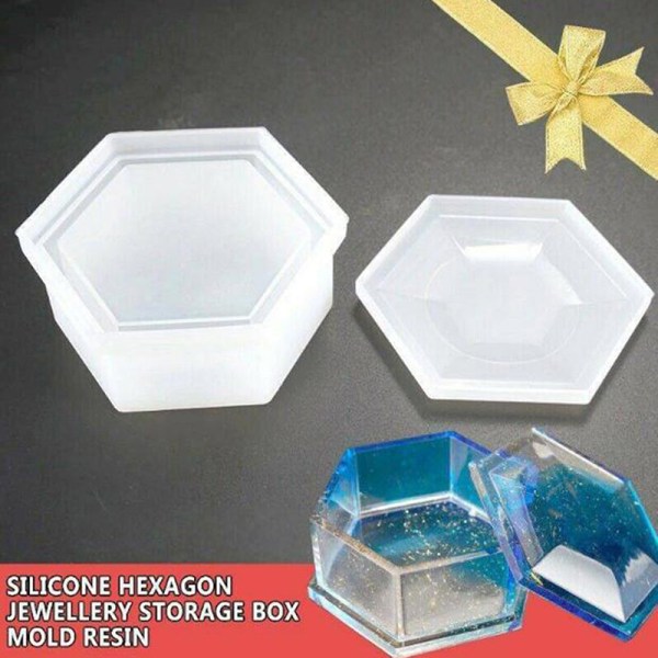 Silikon Hexagon Smycken Förvaringslåda Mould Mold