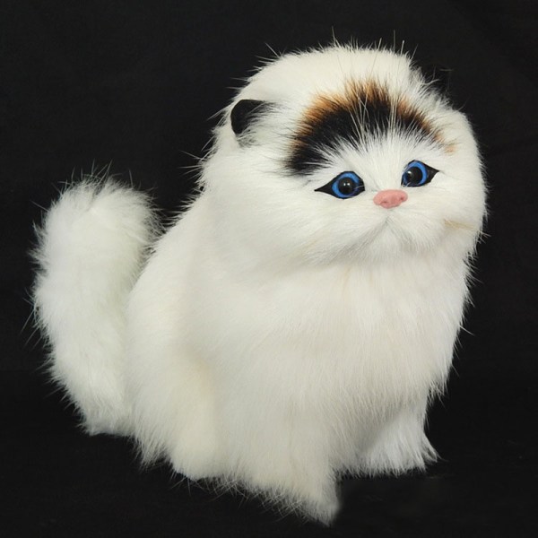 Real Hair Cat Dolls Simulation djur leksak katter kommer att mjauva katt A