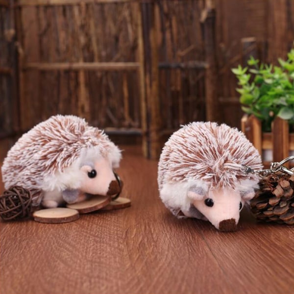 e Plysch Pompon Hedgehog Animal Keychain Bag 10cm Mobiltelefon P