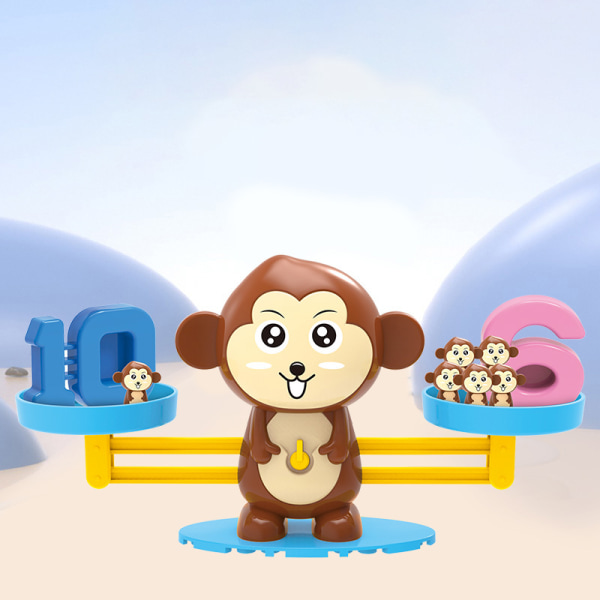 Montessori Math Toy Digital Monkey Balance Våg Number Board A1
