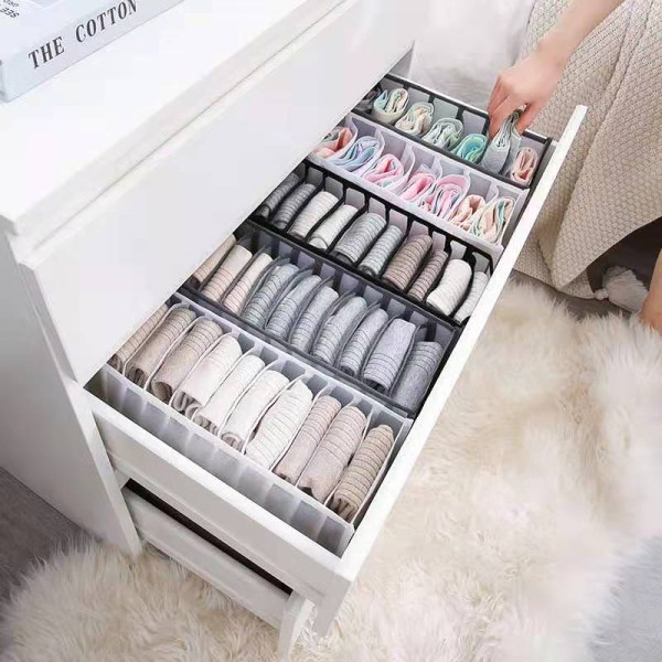 Underkläder BH Organizer Förvaringslåda Drawer Closet Organizers Di Gray 11 grids