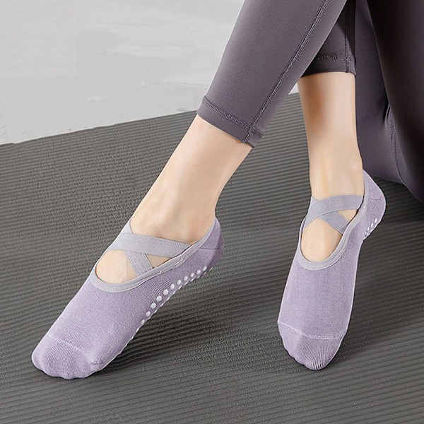 Yoga Strumpor Professionella Anti-Slip Strumpor Dam Sport Svettabsorberande Gray