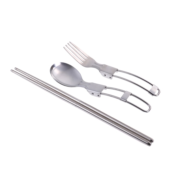 1set Bärbar Resepicnick Hopfällbar Lery Set Sked Gaffelpinne D