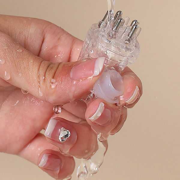 Mini Portable Scalp Applicator Hårrötter Massage Kam Gray