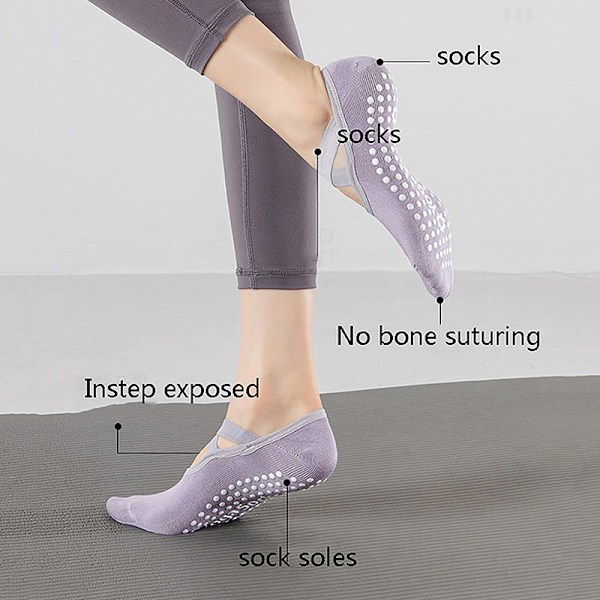 Yoga Strumpor Professionella Anti-Slip Strumpor Dam Sport Svettabsorberande Green