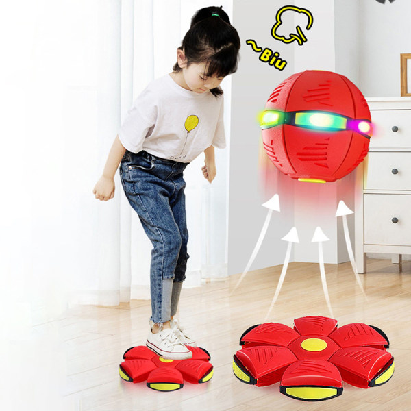 Flygande UFO platt kastskiva boll Magic Ball Toy Kid utomhus Rose red