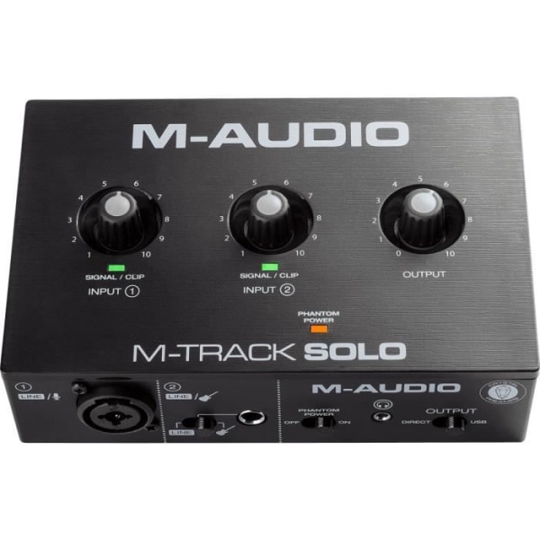M-AUDIO MTRACK-SOLO - 2-kanals ljudkort 1 combo-ingång + instrument-/linjejackingång