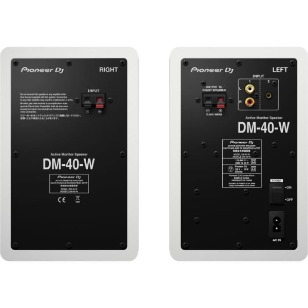 PIONEER DJ DM-40 Övervakningshögtalare Vita - 42 Watt - Basreflexsystem - DECO-teknik