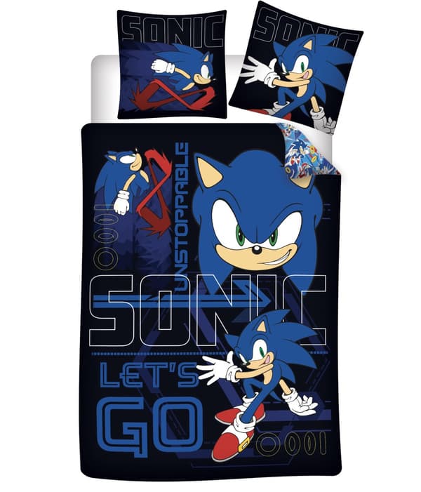 Sonic the Hedgehog Unstoppable Barnbäddset 100×135 cm, 40×60 cm