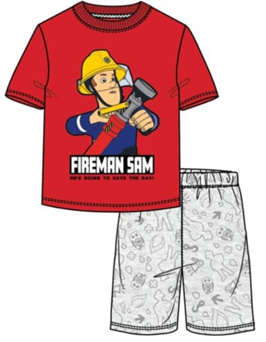 Fireman Sam kort pyjamas för barn 122/128 cm