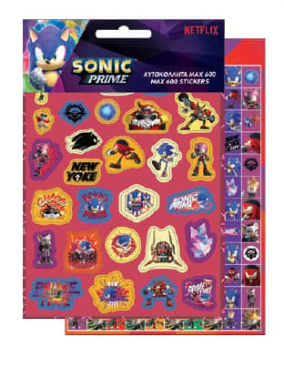Sonic the Hedgehog klistermärkesset med 600 delar