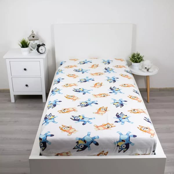 Bluey Dra-på-lakan 90x200 cm – 100% Bomull