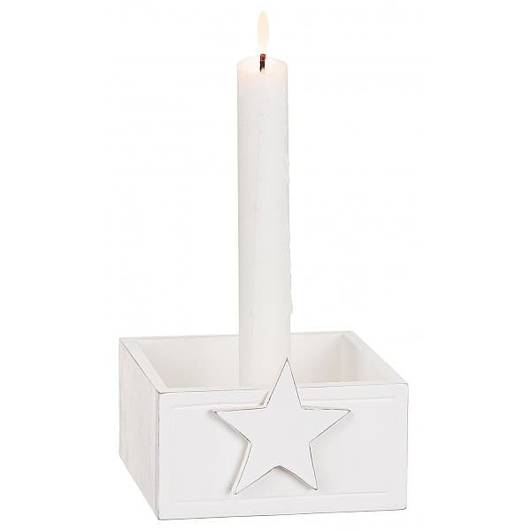 Ljusstake i trä Stjärna