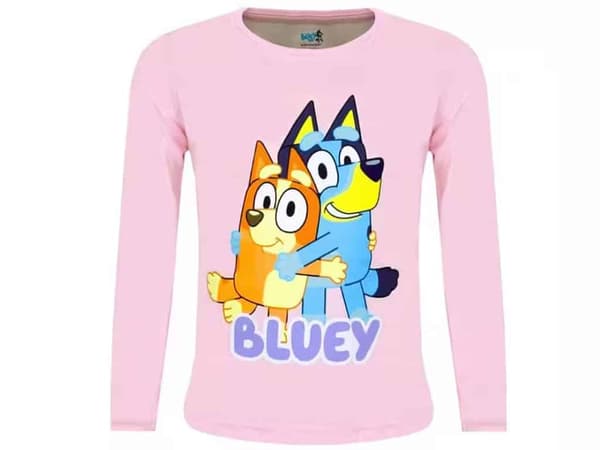 Bluey Hug Pink barnlång t-shirt, 110 cm