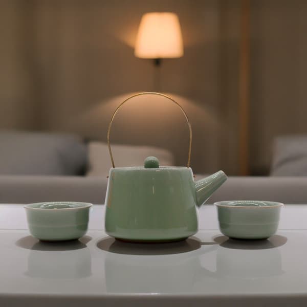 Jade Örttekanna Set - Tekanna & Två Koppar