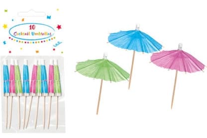 Colour Umbrella Cocktailpinnar, 10-pack