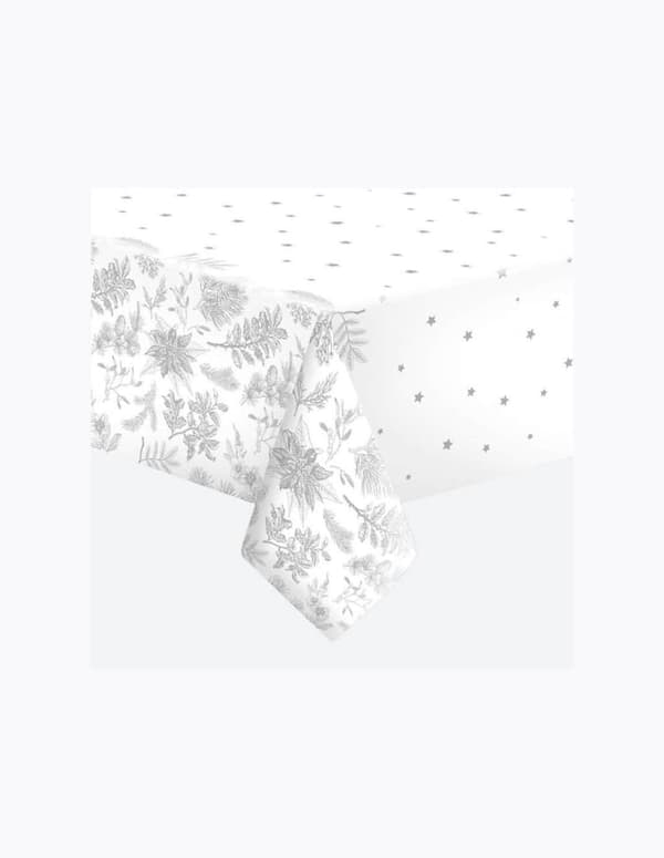 Christmas Botanisk Silver pappersduk 120x180 cm