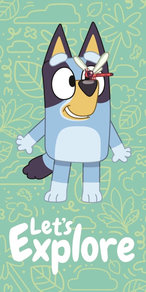 Bluey Explore badhandduk, strandhandduk 70x140 cm