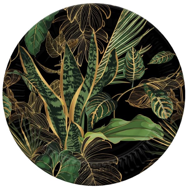 Flower Exotic Leaf papperstallrikar, 18 cm, 8-pack