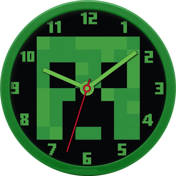 Minecraft grön väggklocka 25 cm