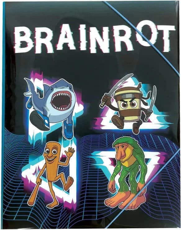 Brainrot Dark A4 mapp med resår