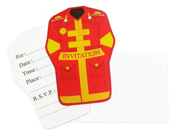 Fireman Fire Brigade gula inbjudningskort 6 st
