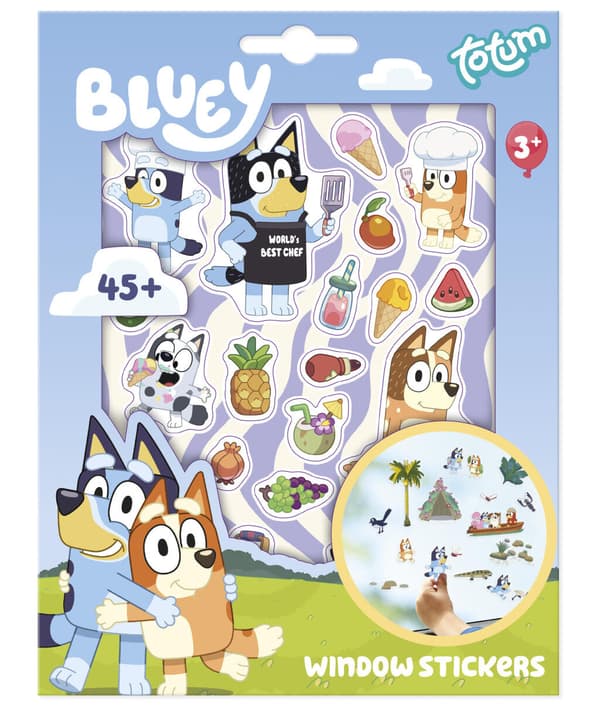 Bluey sommar fönsterdekalset
