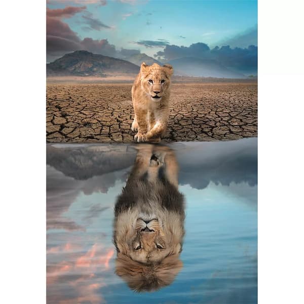 Animals Self Reflection Lejon 300-bitars pussel Clementoni