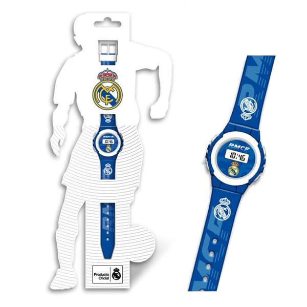 Real Madrid Emblem blå digital klocka