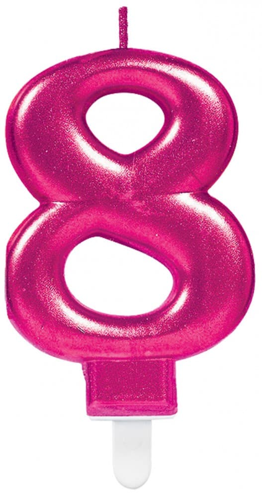 Sifferljus 8, rosa födelsedagsljus