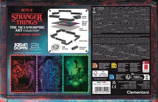 Stranger Things Upside Down pussel med 520 bitar och LED-ram från Clementoni
