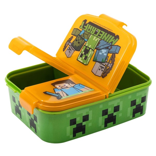 Matlåda Lunchbox Minecraft 3-fack Grön