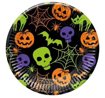 Halloween Happy papperstallrik 8-pack 23 cm FSC