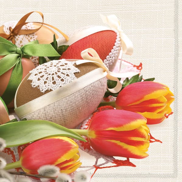 Easter servetter Eggs & Catkins, 20-pack, 33x33 cm