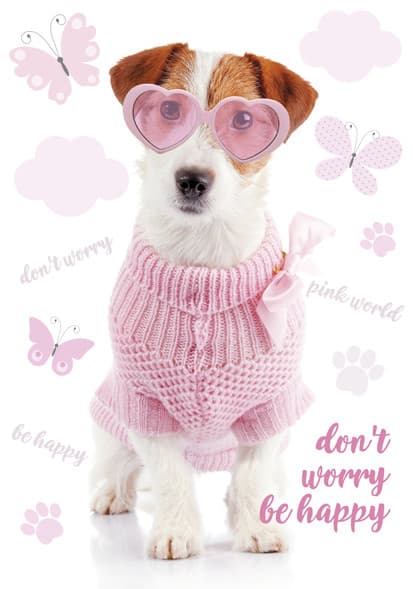 Dog Pink World A4 dokumentmapp med resår