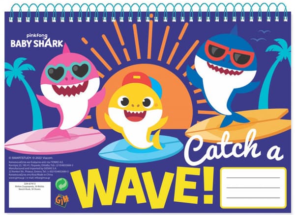 Baby Shark A4 spiralblock med 30 blad