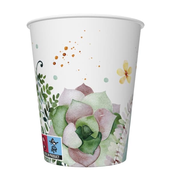 Colour Floral Frame Blommig pappersmugg 8-pack 250 ml