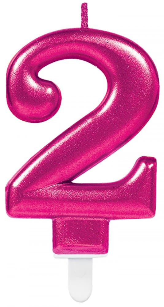 Siffertårtljus 2 Rosa