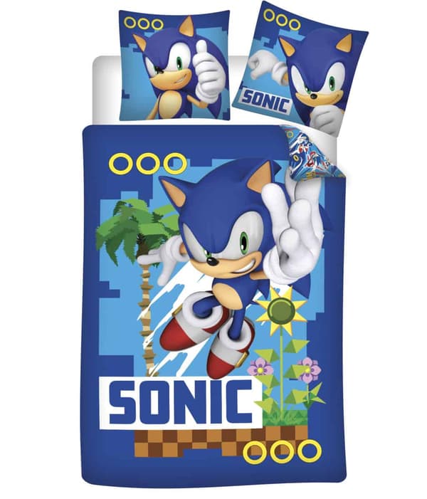 Sonic the Hedgehog Turbo barnbäddset 100×135 cm, 40×60 cm