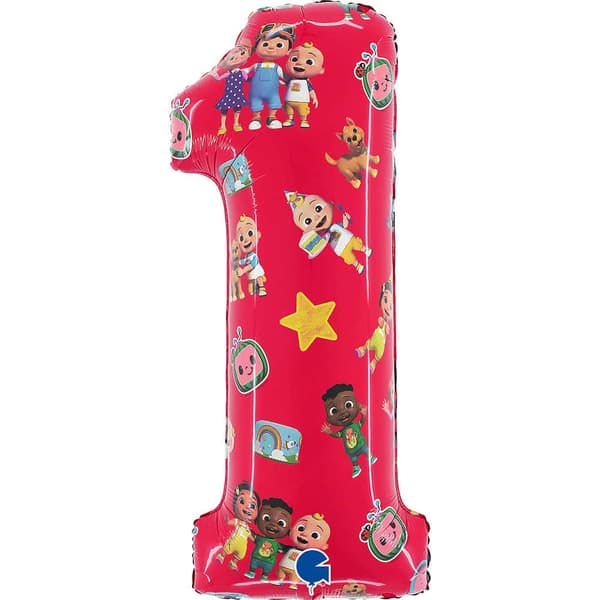 Cocomelon Röd Nummer 1 folieballong 66 cm