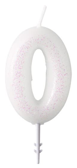 Vit glittrande ljus 6,5 cm