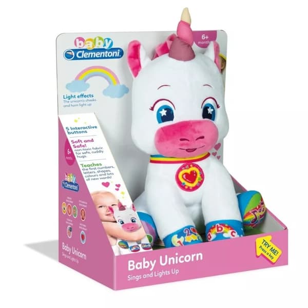 Unicorn Silverbelle interaktiv mjukisdjur Clementoni