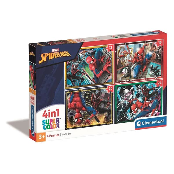 Marvel Spindelmannen 4-i-1 Pussel 12-24 bitar Clementoni