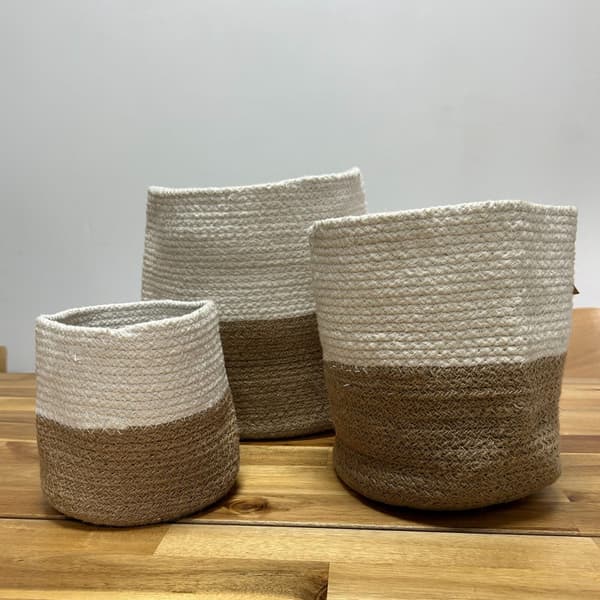 Bomull/Juterep Förvaringskorg Liten 15x15 cm - Vit
