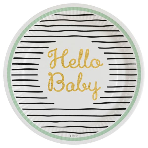 Baby Gold papperstallrikar 8-pack 23 cm