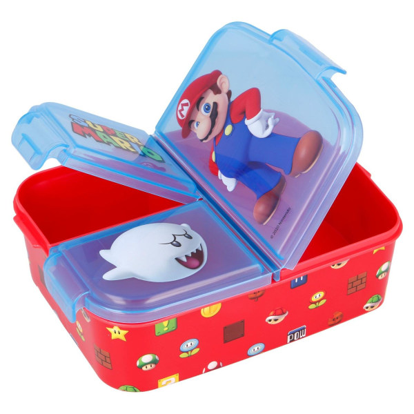 Matlåda Lunchbox Super Mario 3-fack Röd