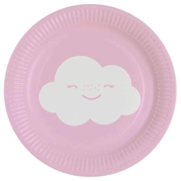 Rainbow och Cloud pappersassietter 8 st 18 cm