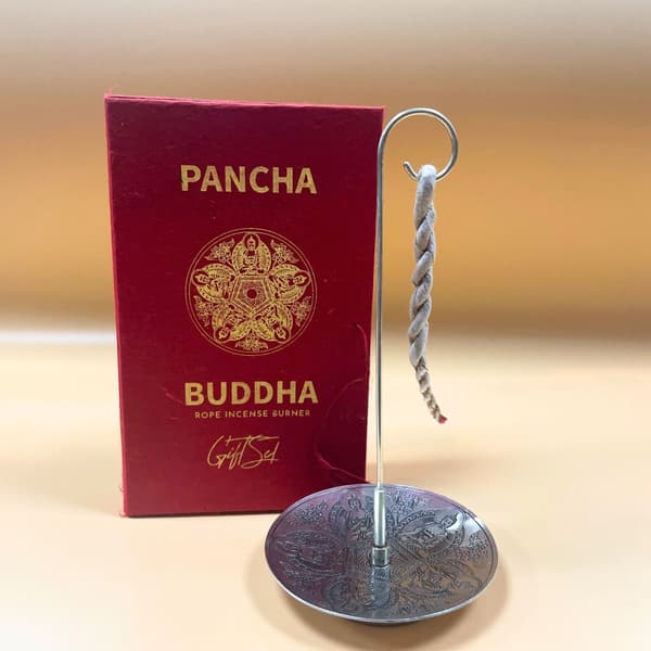 Set med Rökelserep och Silverpläterad Hållare - Pancha Buddha