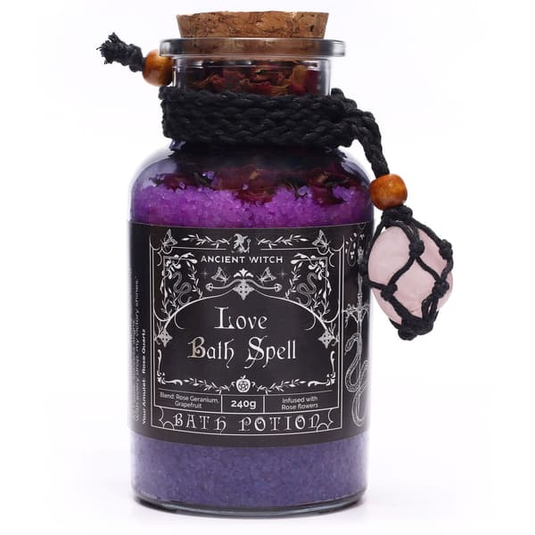 Ancient Witch Badelixir & Rosenkvarts Amulett - Kärlek 4 st